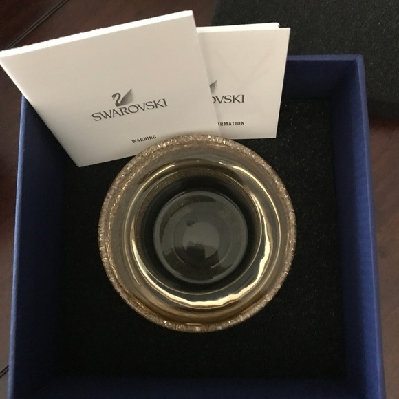 Swarovski Accents Swarovski Crystal Shimmer Tea Light Holder Gold